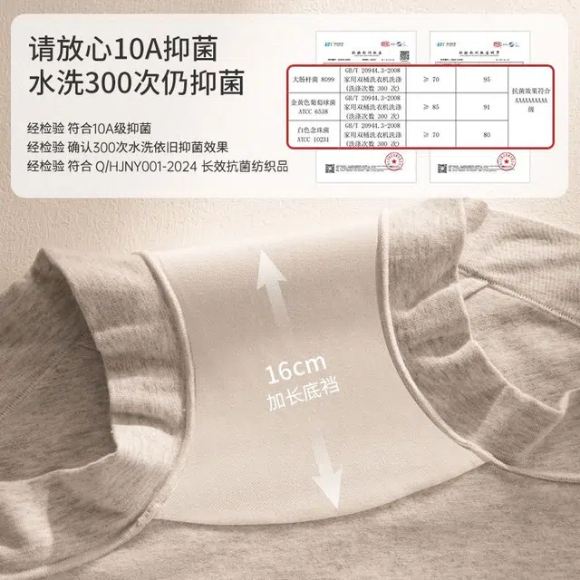 蒄趣 极简无痕平角短裤全棉抑菌加长档中腰包臀舒适内裤 女款 三件装