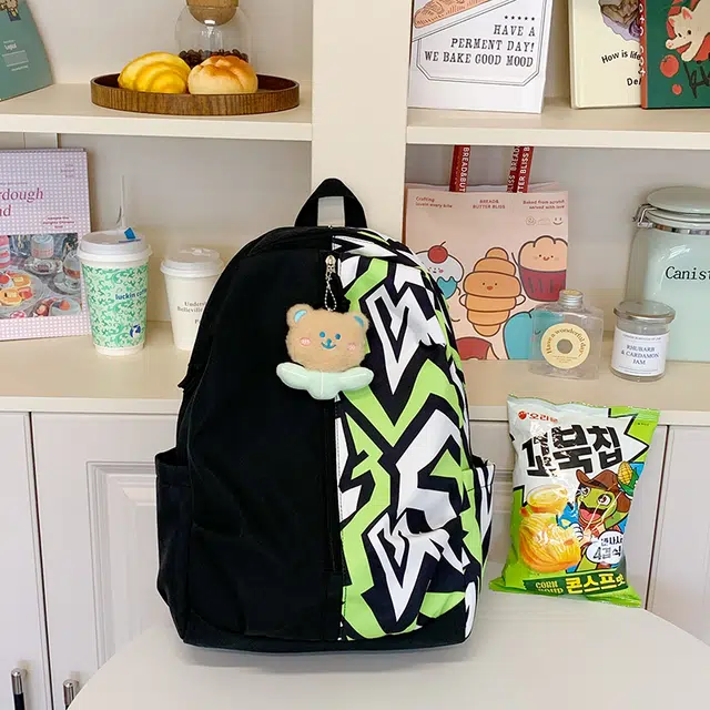 雅鹿 简约大容量旅行背包休闲日系初中生高中大学生书包 尼龙 双肩包 男女同款情侣款 多色