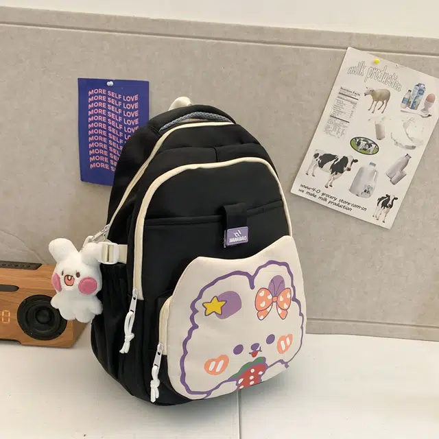 雅鹿 高颜值书包大容量背包小学生初中生高中生校园可爱 尼龙 双肩包 男女同款情侣款 多色