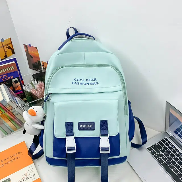 雅鹿 撞色百搭校园初中高中学生高颜值 尼龙 书包背包双肩包 男女同款情侣款 多色