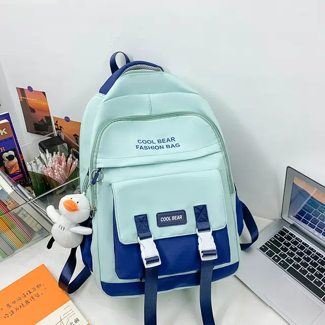 雅鹿 撞色百搭校园初中高中学生高颜值 尼龙 书包背包双肩包 男女同款情侣款 多色
