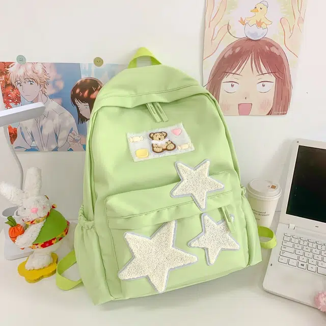 雅鹿 可爱星星韩版 尼龙 双肩包 男女同款情侣款 多色