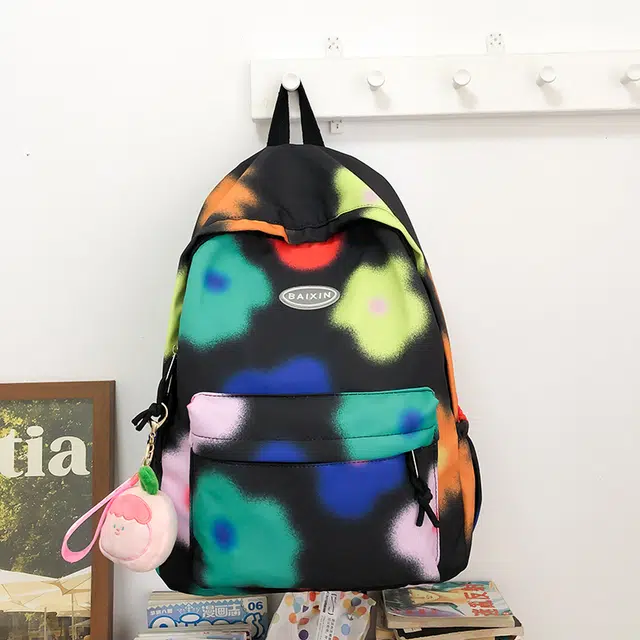 雅鹿 花朵印花背包大容量超轻儿童小学生可爱日系 尼龙 双肩包 男女同款情侣款 多色