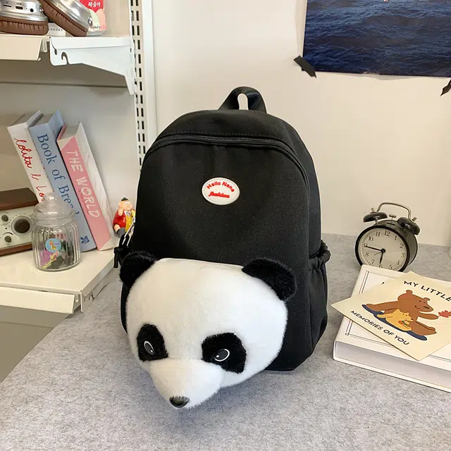 雅鹿 轻便简约可爱日常出游卡通熊猫 尼龙 双肩包 女款 多色