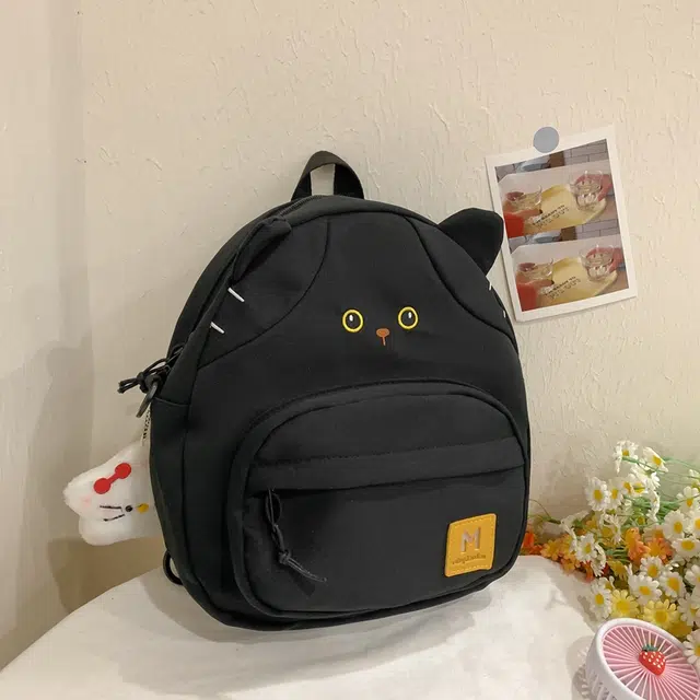 雅鹿 可爱卡通小猫旅游轻便逛街外出 尼龙 双肩包 女款 黑色/白色/黄色