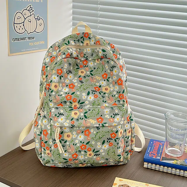 雅鹿 高颜值韩版花朵 尼龙 书包背包双肩包 女款 多色