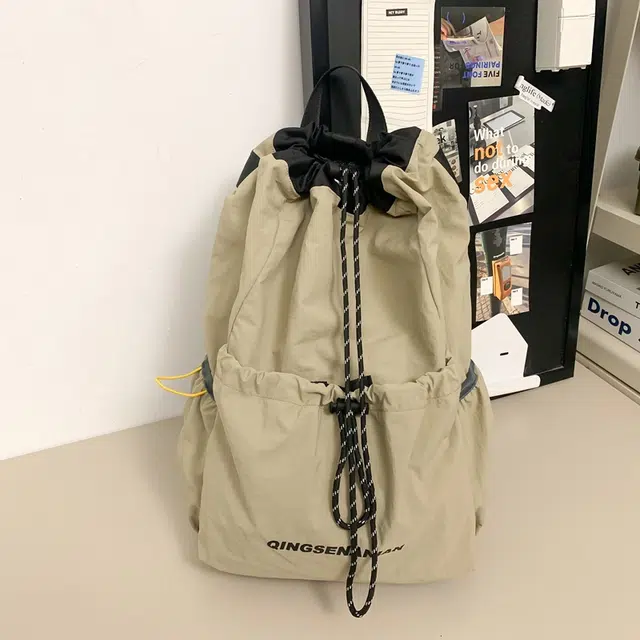 雅鹿 轻便抽绳束口简约 尼龙 背包双肩包 男女同款情侣款 多色