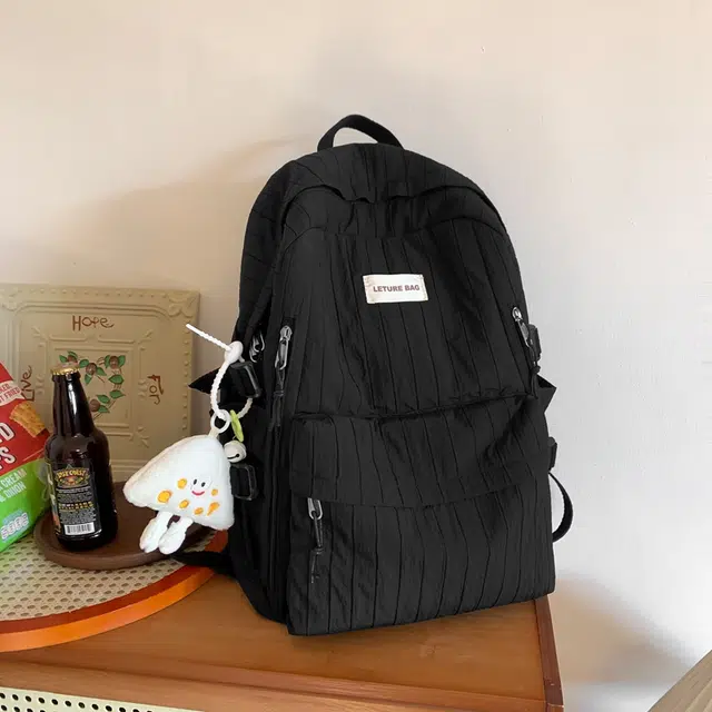 雅鹿 纯色时尚旅行轻便中大学生上课简约小众设计感 尼龙 双肩包 男女同款情侣款 黑色/白色/卡其色