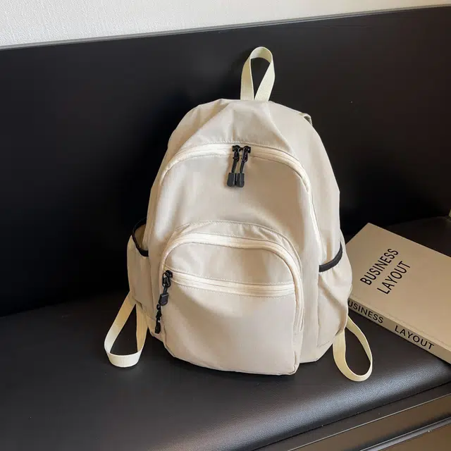 雅鹿 百搭初中高中学生简约 帆布 书包背包双肩包 男女同款情侣款 多色