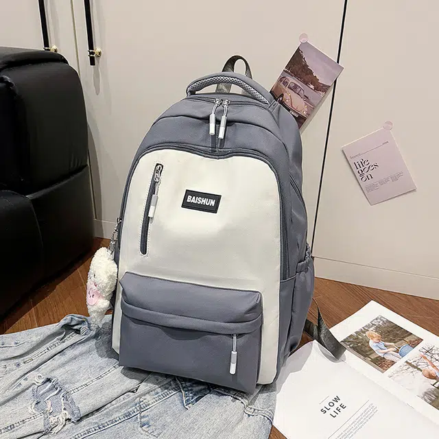 雅鹿 背包大容量旅行高中大学生书包时尚潮流休闲 尼龙 双肩包 男女同款情侣款 多色
