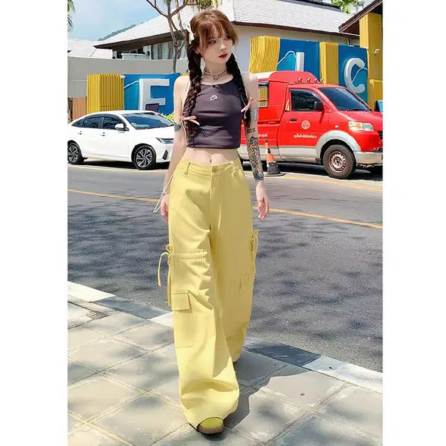 兰缪 美式多巴胺蝴蝶结抽绳休闲裤 女款