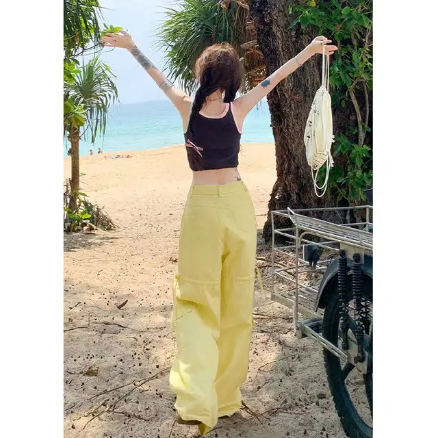 兰缪 美式多巴胺蝴蝶结抽绳休闲裤 女款