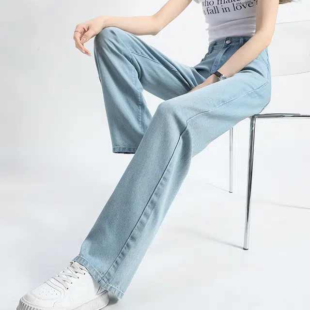 兰缪 高腰裤透气减龄牛仔裤 女款
