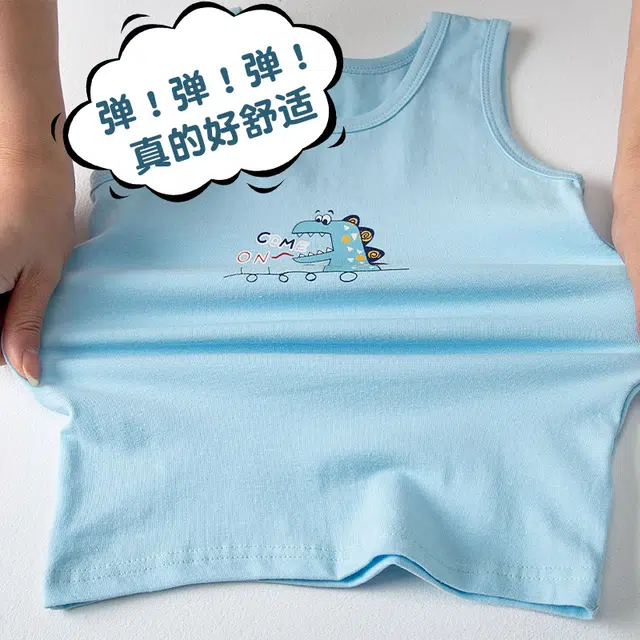 棉基因上装 洋气简约圆领无袖 中小童