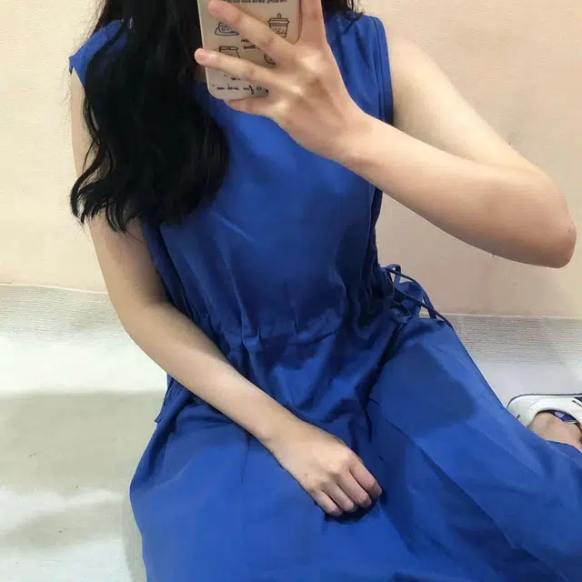 兰缪 温柔白月光系列 时尚无袖裙甜美淑女收腰凸显腰身不挑身材小个子福利百搭气质吊带连衣裙 女款