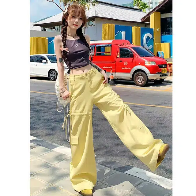 兰缪 美式多巴胺蝴蝶结抽绳休闲裤 女款