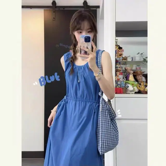 兰缪 温柔白月光系列 时尚无袖裙甜美淑女收腰凸显腰身不挑身材小个子福利百搭气质吊带连衣裙 女款