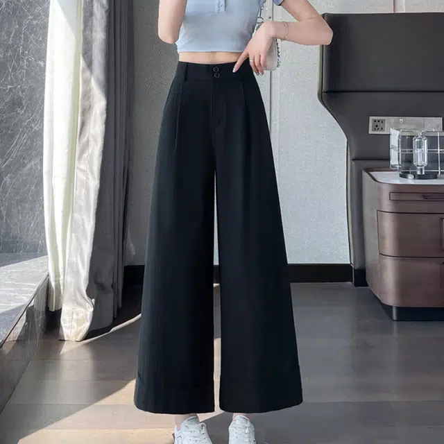 纤丝鸟 阔腿高腰舒适百搭休闲西装裤 女款
