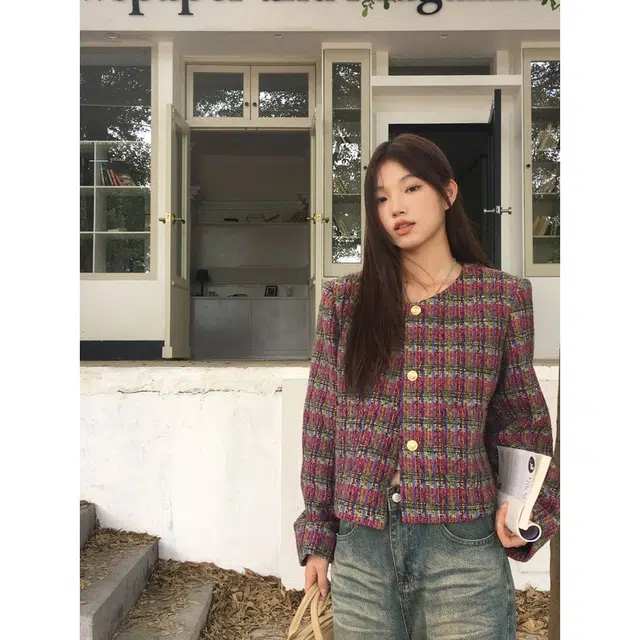 纤丝鸟 时尚休闲百搭小香风气质复古短款上衣截短外套 女款