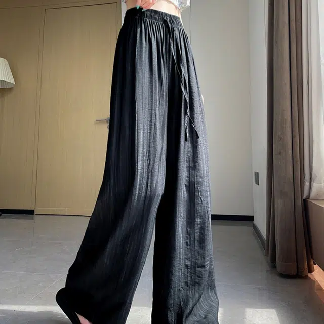 纤丝鸟 时尚百搭宽松气质松弛感简约直筒显瘦垂感休闲裤 女款