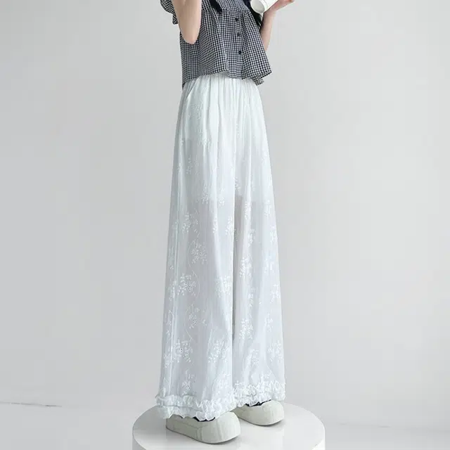 纤丝鸟 阔腿裤高腰宽松时尚百搭简约潮流休闲裤 女款