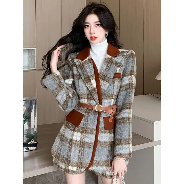 纤丝鸟 气质高级感收腰长袖外套法式设计感短裤两件套裙装套装 女款