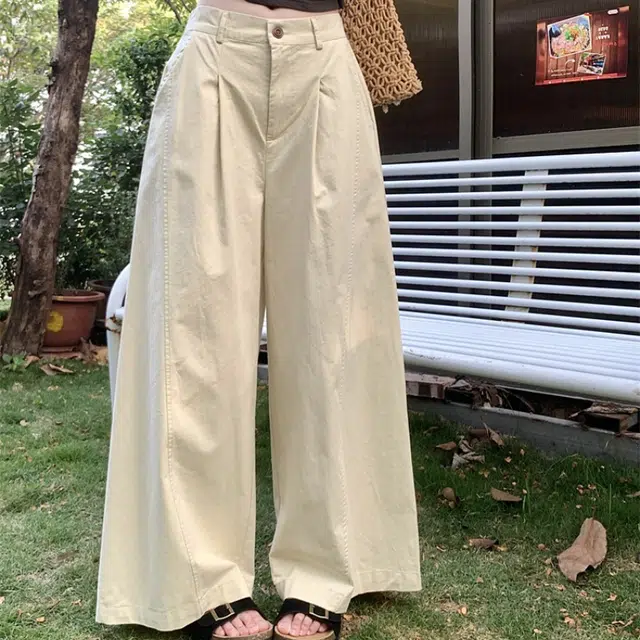 纤丝鸟 时尚潮流百搭垂感直筒阔腿高腰宽松显瘦休闲裤 女款