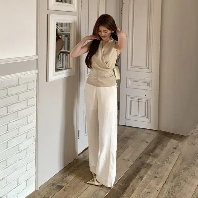 纤丝鸟 韩版简约设计感时尚阔腿宽松垂感高腰显瘦舒适百搭休闲裤 女款