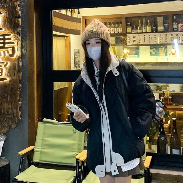 纤丝鸟 舒适百搭简约设计菱格短款衣服女年潮外套夹棉服 女款