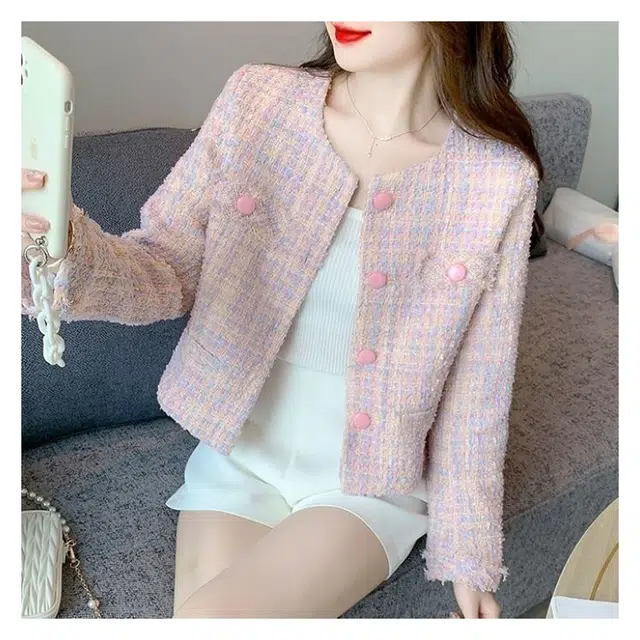 纤丝鸟 香风短款上衣气质名媛高级法式小个子外套棉服 女款