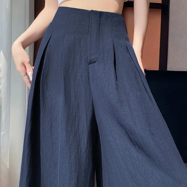 纤丝鸟 宽松阔腿裤女垂坠感舒适直筒山本裤轻盈飘逸感轻便透气休闲裤 女款