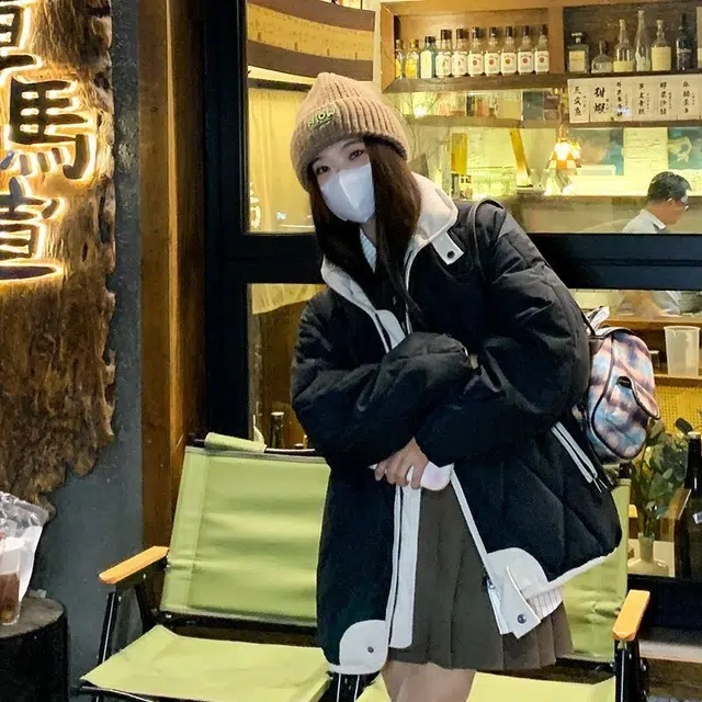 纤丝鸟 舒适百搭简约设计菱格短款衣服女年潮外套夹棉服 女款