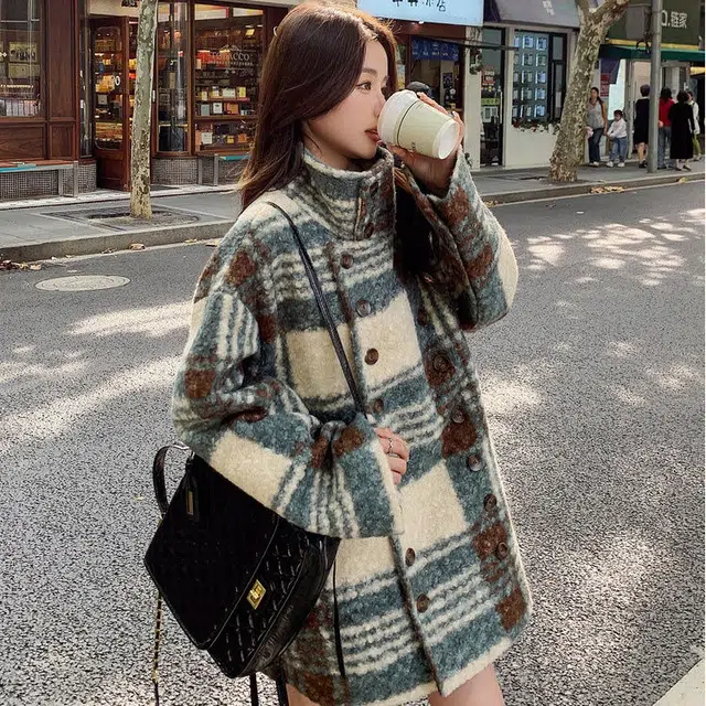 纤丝鸟 时尚复古设计感休闲百搭宽松韩系截短外套 女款