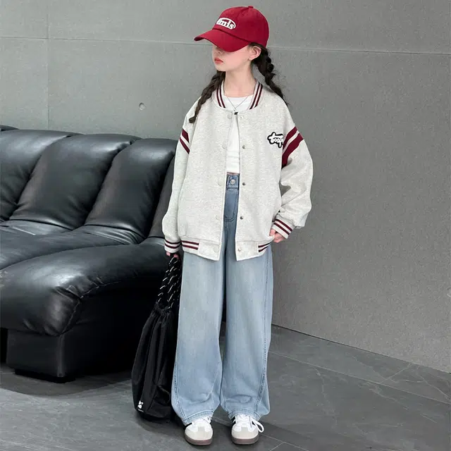棉基因棒球服 棒球领简约长袖舒适 图片色 儿童款