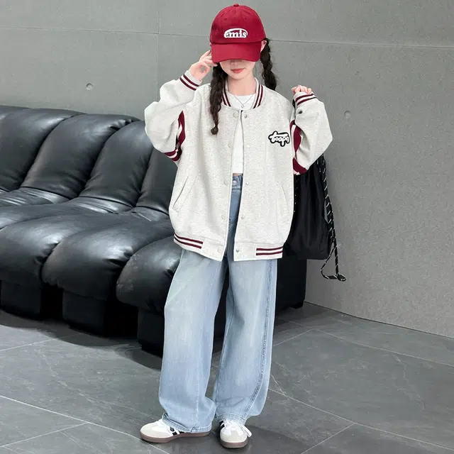 棉基因棒球服 棒球领简约长袖舒适 图片色 儿童款