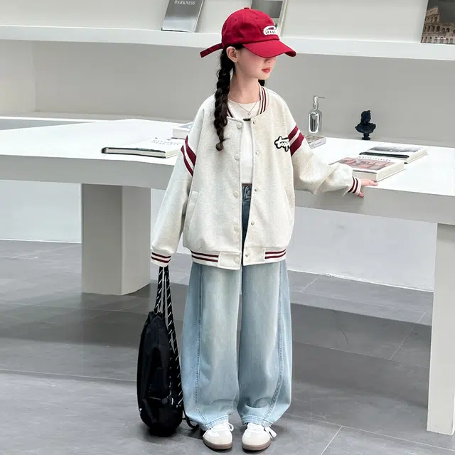 棉基因棒球服 棒球领简约长袖舒适 图片色 儿童款