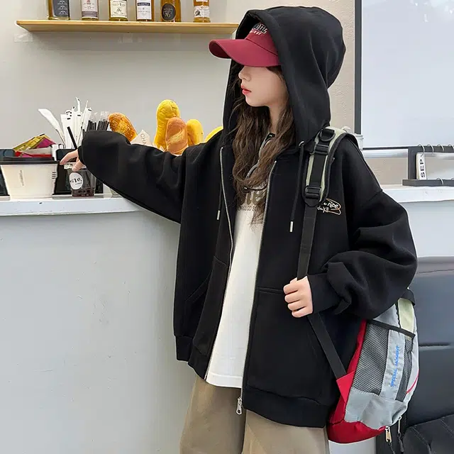 木木屋夹克外套 舒适连帽拉链亲肤 青少年