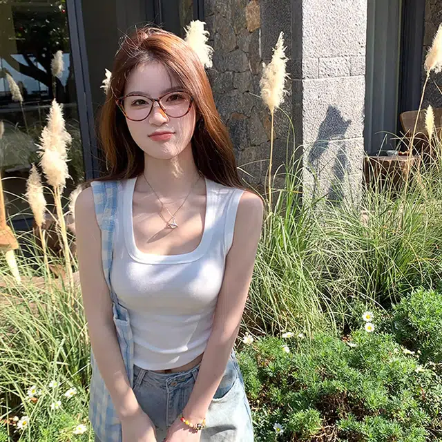 黑恐龙 纯色吊带外穿内搭遮副乳宽肩带工字上衣背心 女款