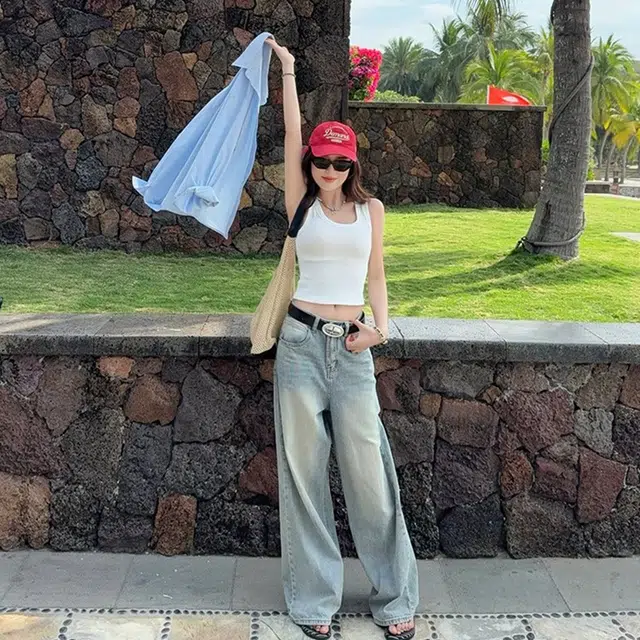 黑恐龙 宽吊带外穿打底遮副乳内搭复古港风小上衣背心 女款