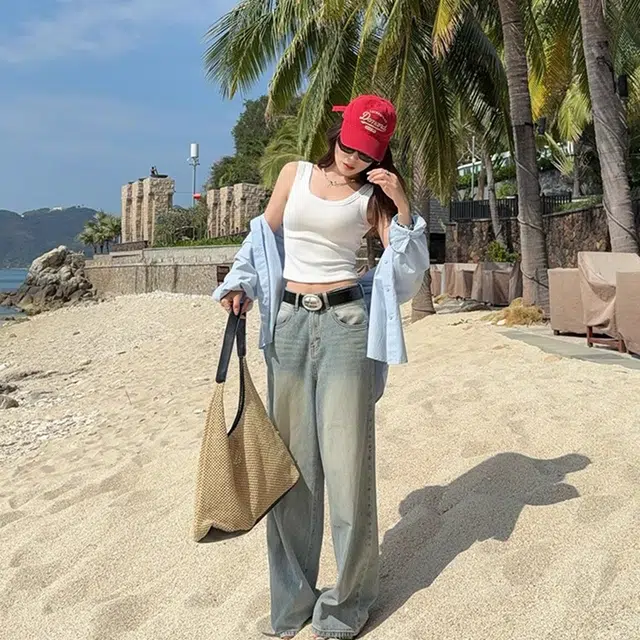 黑恐龙 宽吊带外穿打底遮副乳内搭复古港风小上衣背心 女款