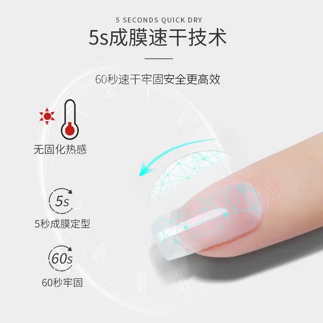 恩妮诗 五秒速干延长胶 无痛无纸托水  美甲店专用功能胶