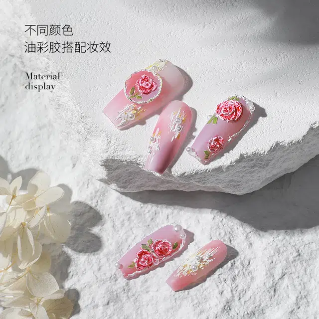 恩妮诗 彩绘纹理造型胶磨砂哑光石膏胶 免洗油画雕花胶立体浮雕胶