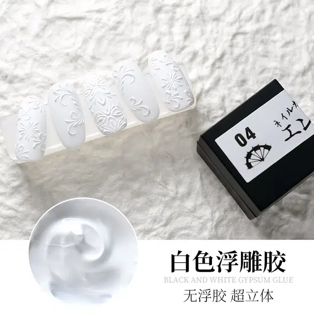恩妮诗 日系免洗立体浮雕胶  美甲黑白彩绘线条石膏光疗胶厂家批发