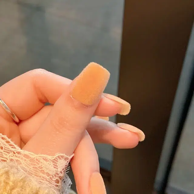 嘉比兔 毛茸茸香槟金  穿戴甲 短梯短款纯色裸色 丝绒