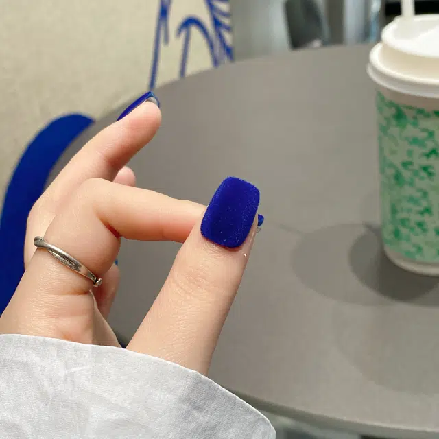 嘉比兔 毛茸茸蓝可拆卸式  穿戴甲 短梯纯色晕染 新中式