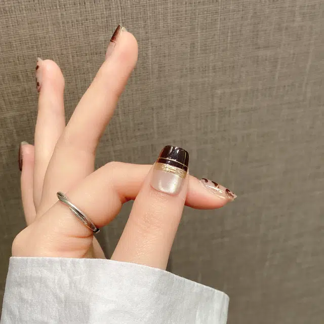 嘉比兔 金丝豹纹可拆卸式贴片  穿戴甲 短梯纯色跳色 新中式