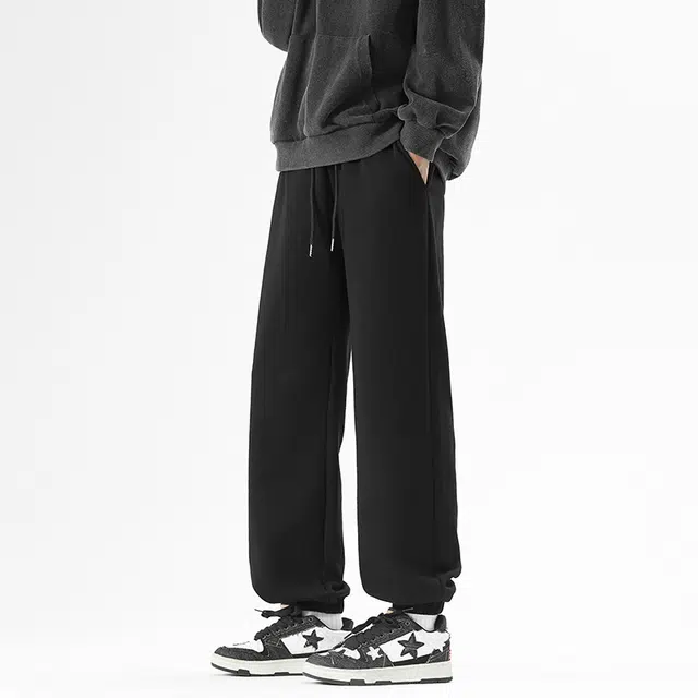 华夏儿女 学院风高品质韩版潮流卫裤男士潮牌宽松束脚运动裤抽绳长裤子休闲裤 男款