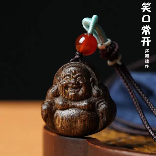 工匠一族 平安纳福招财吉祥国风 檀木 项链 男女同款情侣款