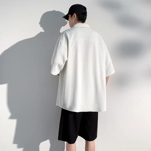 海尔斯 古风中国结盘扣清凉薄款竹子立体宽松短袖衬衫 男款