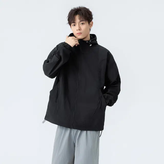 海尔斯 轻薄款外套户外运动纯色连帽 防紫外线凉感防晒服 男女同款